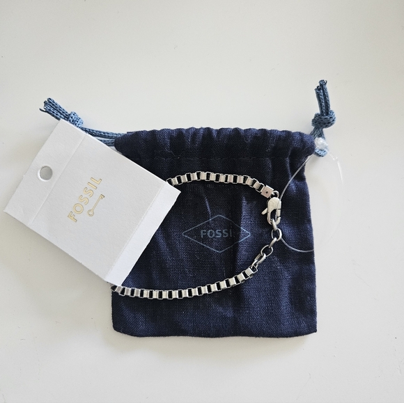 NWT Fossil Ellis Vintage Casual Stainless Steel Chain Bracelet - Picture 6 of 8